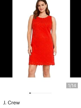 J. Crew Red Lazer cut shift dress